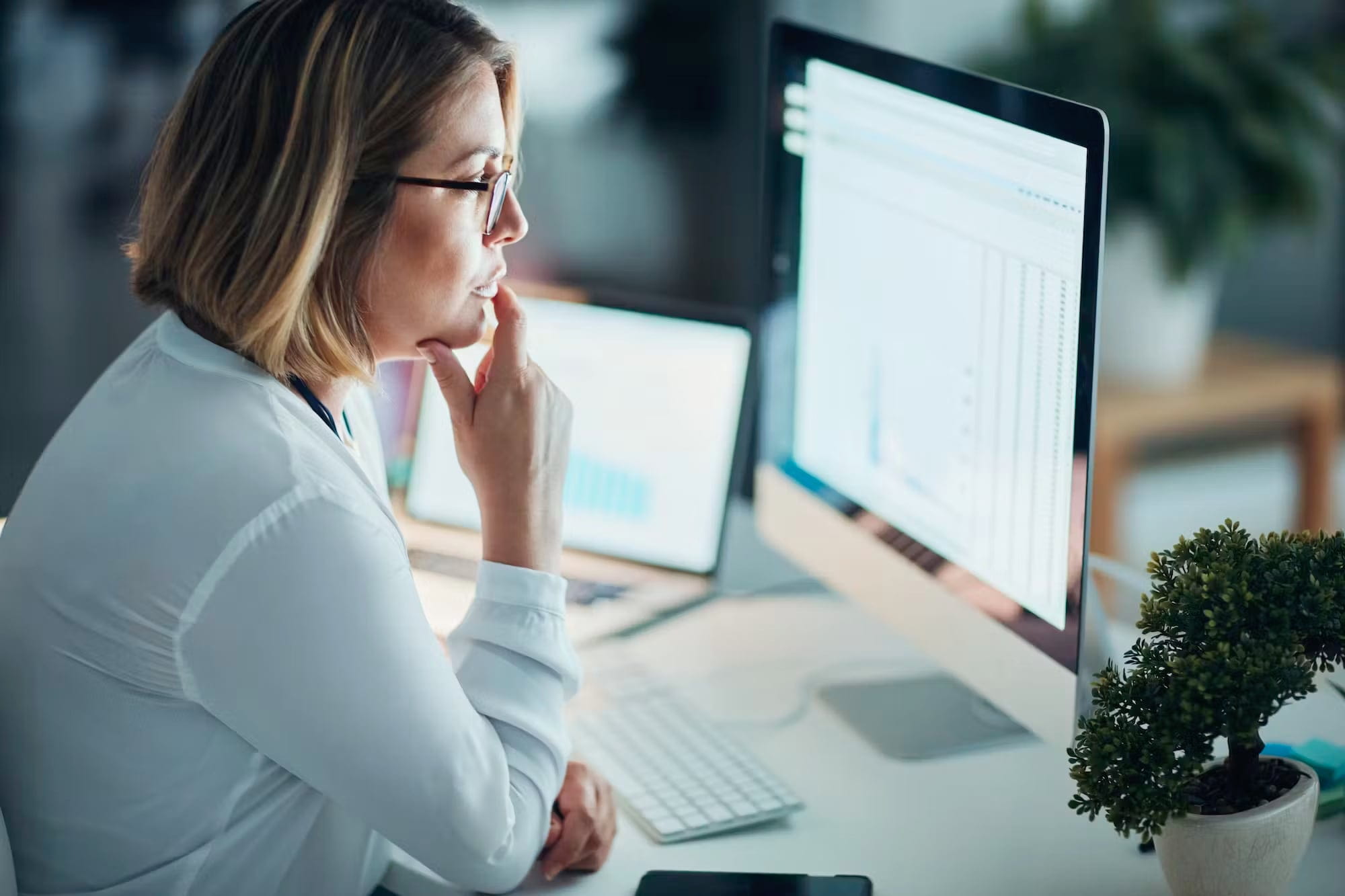 Woman at computer